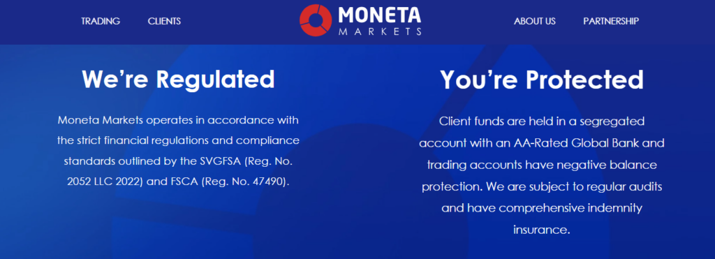 Регуляция брокера Moneta Markets