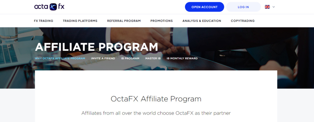 OctaFX: рабочие платформы